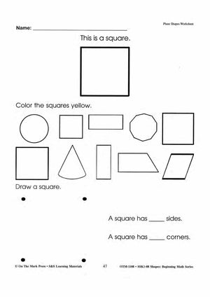 Plane & Solid Worksheets & Center Activities Grades 1-3