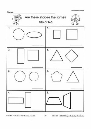 Plane & Solid Worksheets & Center Activities Grades 1-3