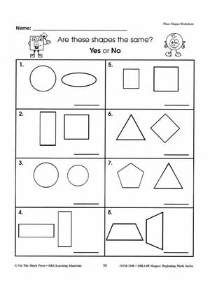 Plane & Solid Worksheets & Center Activities Grades 1-3