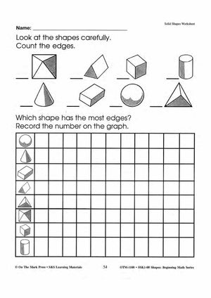 Plane & Solid Worksheets & Center Activities Grades 1-3