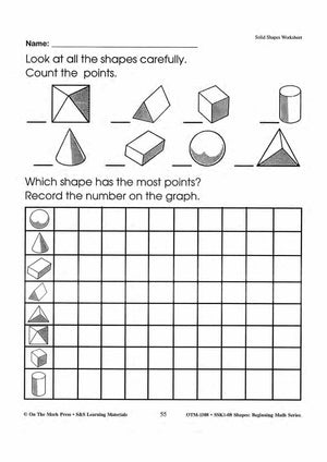 Plane & Solid Worksheets & Center Activities Grades 1-3