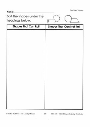 Plane & Solid Worksheets & Center Activities Grades 1-3