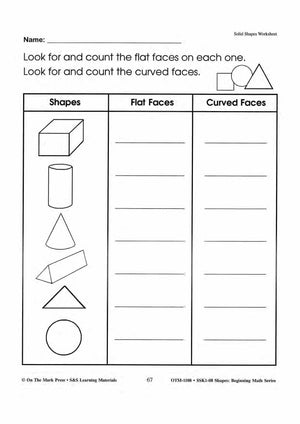 Plane & Solid Worksheets & Center Activities Grades 1-3