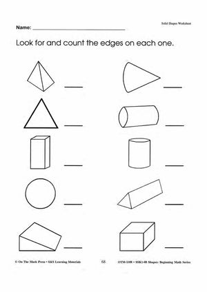 Plane & Solid Worksheets & Center Activities Grades 1-3