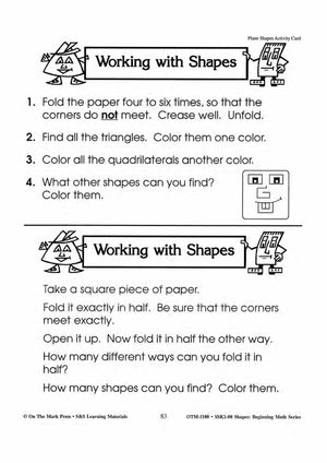 Plane & Solid Worksheets & Center Activities Grades 1-3