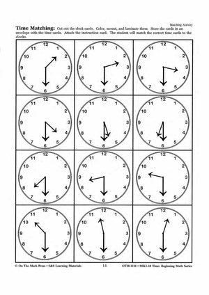 Time Matching Activities Grades 1-3