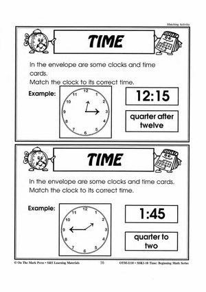 Time Matching Activities Grades 1-3