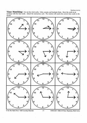 Time Matching Activities Grades 1-3