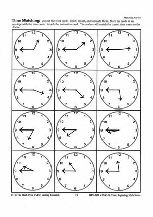 Time Matching Activities Grades 1-3