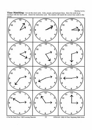 Time Matching Activities Grades 1-3