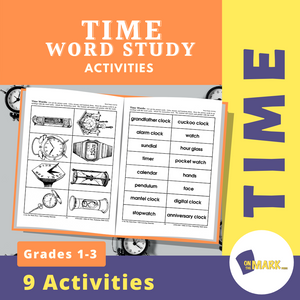 Time Word Study Activities Grades 1-3