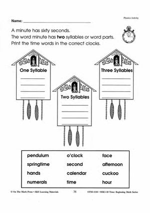 Time Phonics Activities Grades 1-3