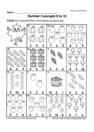 Number Concepts 1-20 Worksheets