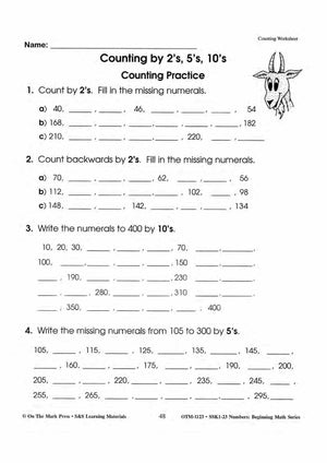 Counting by 2's, 5's  & 10's Grades 1-3
