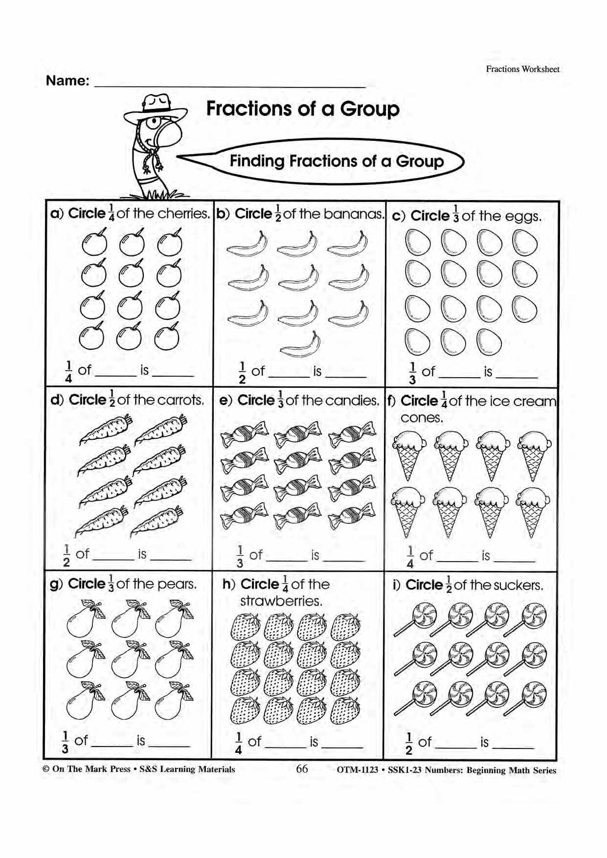 Basic Fraction Collection A Collection Of Fractions Worksheet