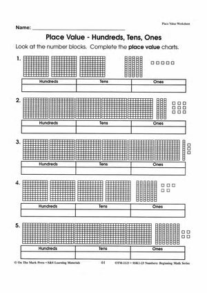 Place Value Worksheets Grades 1-3