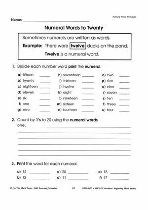 Recognizing & Writing Numbers Grades 1-3