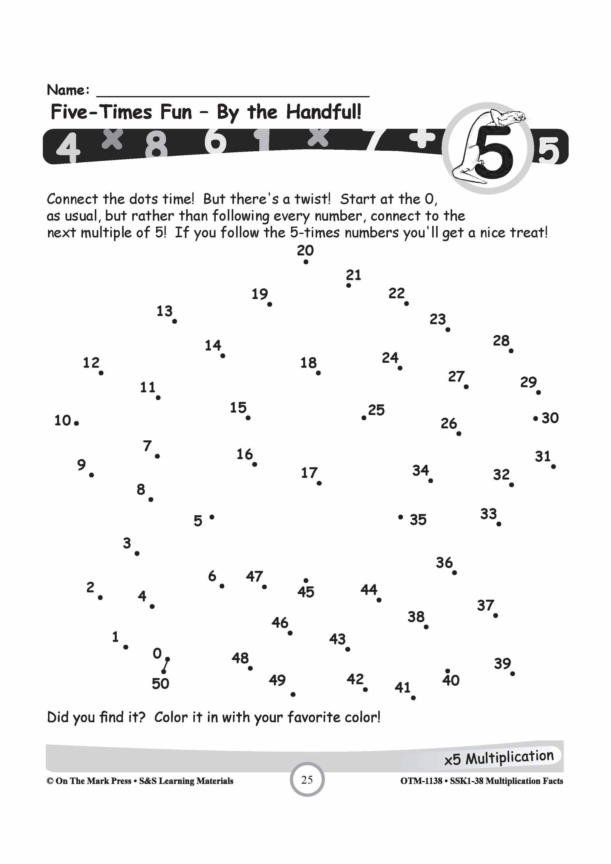 Multiplication Facts 1,2,5, & 10 Worksheets Grades 3-5