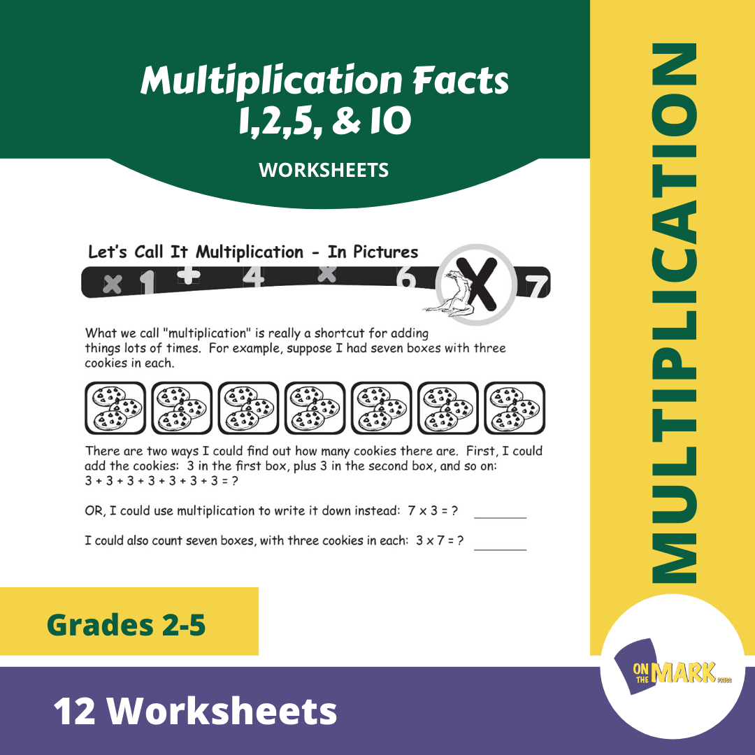 Multiplication Facts 1,2,5, & 10 Worksheets Grades 3-5