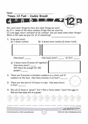 Multiplication Facts 0,3,9,11 & 12 Worksheets Grades 3-5