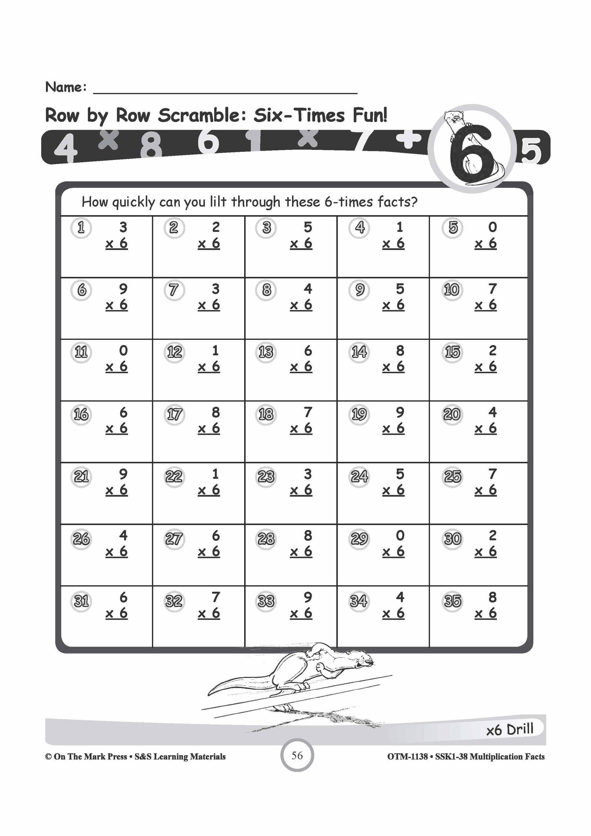 Multiplication Facts: 6,7 & 8  Worksheets Grades 3-5