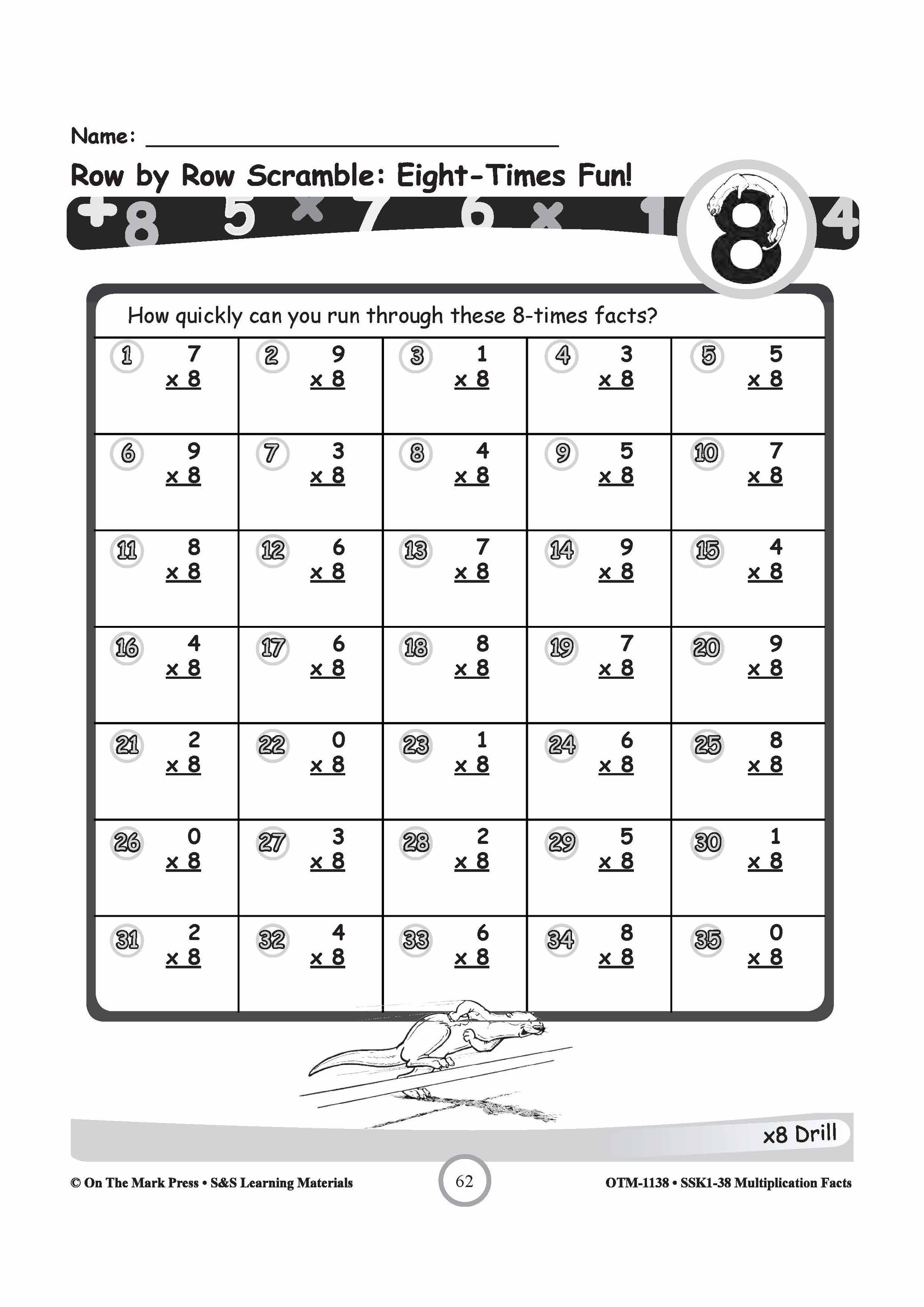 Multiplication Facts: 6,7 & 8  Worksheets Grades 3-5