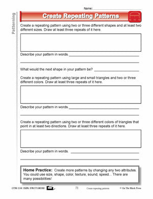 Second Grade Patterning Lesson Plans Aligned to Common Core