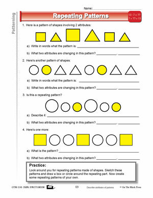 Third Grade Patterning Lesson Plans Aligned to Common Core
