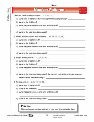 Third Grade Patterning Lesson Plans Aligned to Common Core