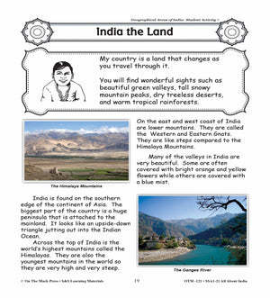 Geographical Areas of India Grades 3-5 Lesson Plan