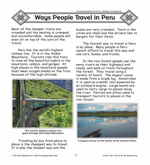 Transportation in Peru Grades 3-5