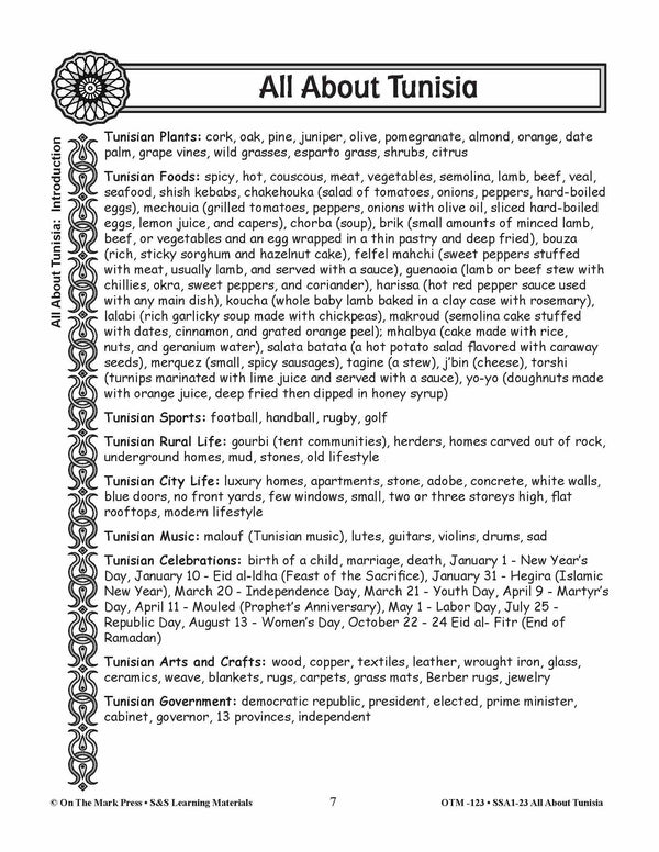 Tunisia's Culture Grades 3-5