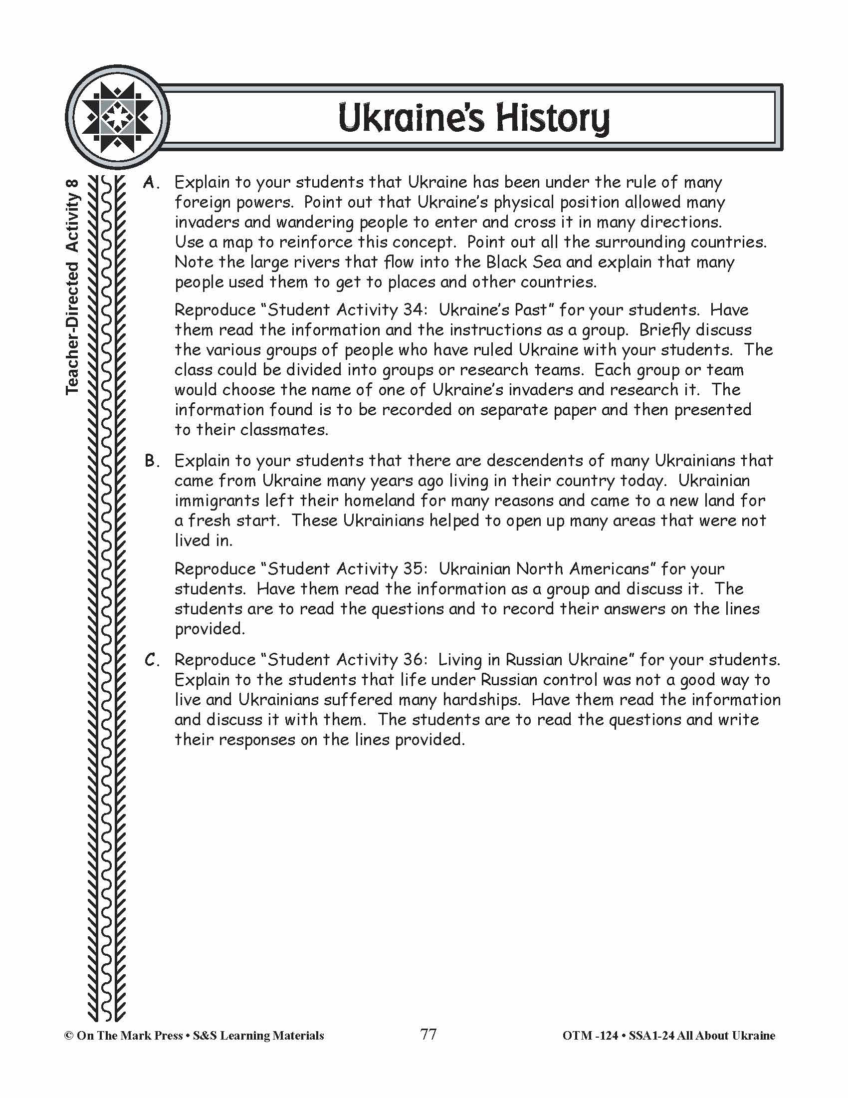 Ukraine’s History Lesson Plan Grades 3-5