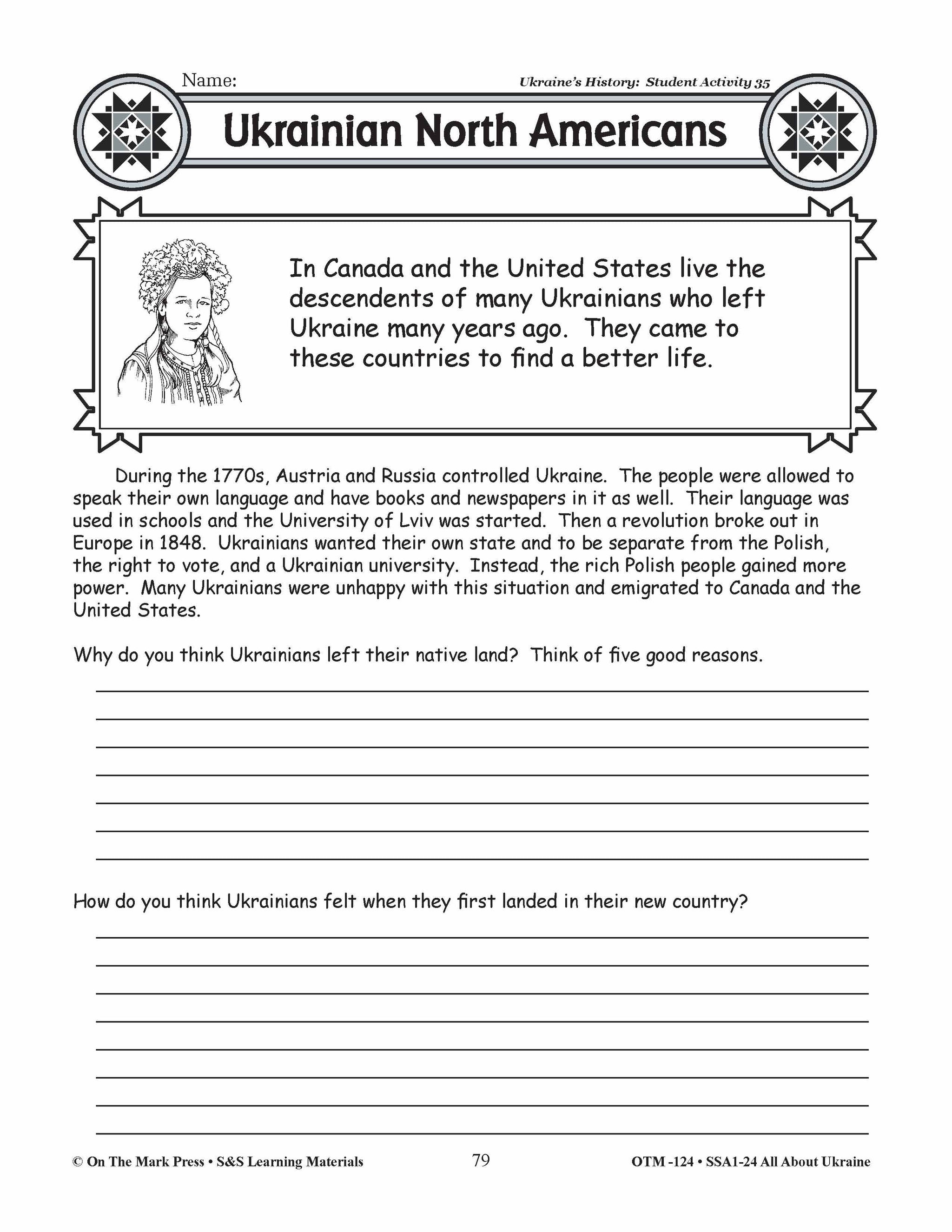 Ukraine’s History Lesson Plan Grades 3-5