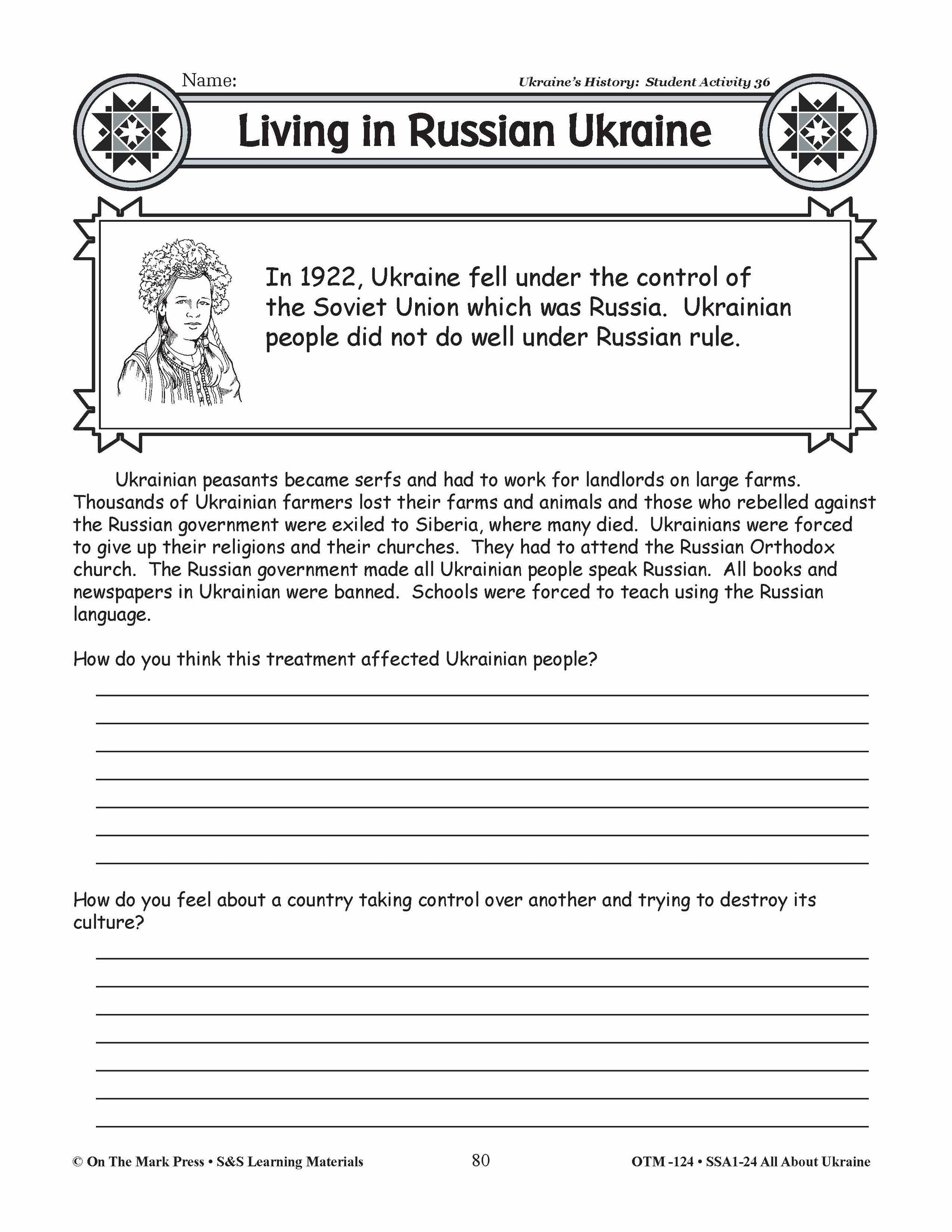 Ukraine’s History Lesson Plan Grades 3-5