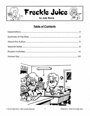 Freckle Juice, by Judy Blume Lit Link/Novel Study Grades 1-3