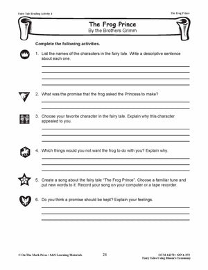 The Frog Prince Fairy Tale Lesson Using Bloom's Taxonomy Gr. 3-5