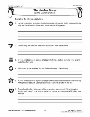 The Golden Goose Fairy Tale Lesson Using Bloom's Taxonomy Gr. 3-5