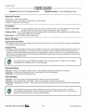 New Club (Fiction & Non-Sequential Text) Grade Level 1.5 Aligned to Common Core