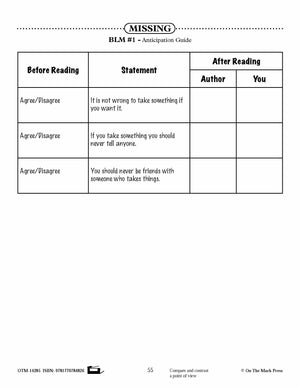 Missing (Fiction - Narrative Mystery) Reading Level 1.8 Aligned to Common Core