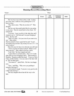 Missing (Fiction - Narrative Mystery) Reading Level 1.8 Aligned to Common Core