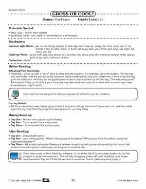 Gross or Cool? (Non-Fiction - Point Form) Reading Level 2.4