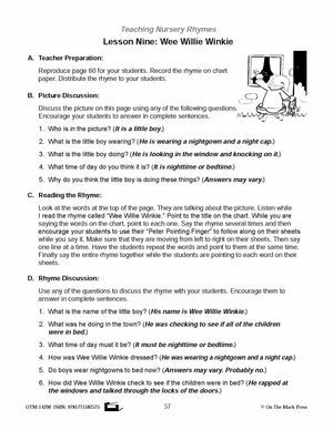 Wee Willie Winkie Literacy Building Aligned To Common Core PK-K