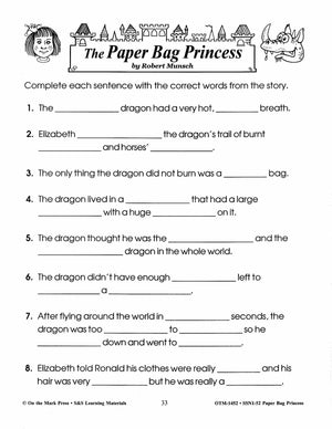 Paper Bag Princess Lit Link/Novel Study Grades 1-3