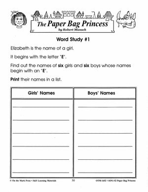 Paper Bag Princess Lit Link/Novel Study Grades 1-3