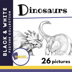 Dinosaurs Black & White Picture Collection Grades K-8