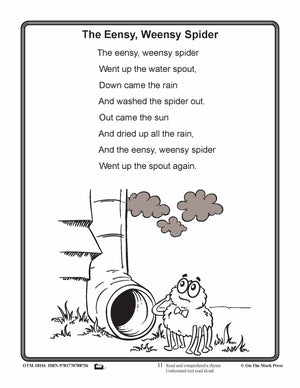 The Eensey Weensey Spider Reading Lesson Aligned To Common Core Gr. 1-3