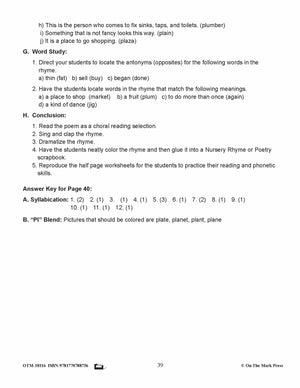 To Market Reading Lesson Plan Gr. 1-3  Aligned To Common Core