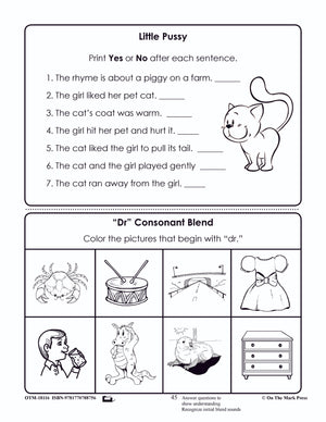 Little Pussy Cat Reading Lesson Gr. 1-3  Aligned To Common Core