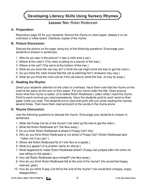 Robin Redbreast Reading Lesson Plan (understanding text read aloud) Grades 1-3